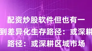 配资炒股软件但也有一批机构找到差异化生存路径：或深耕区域市场